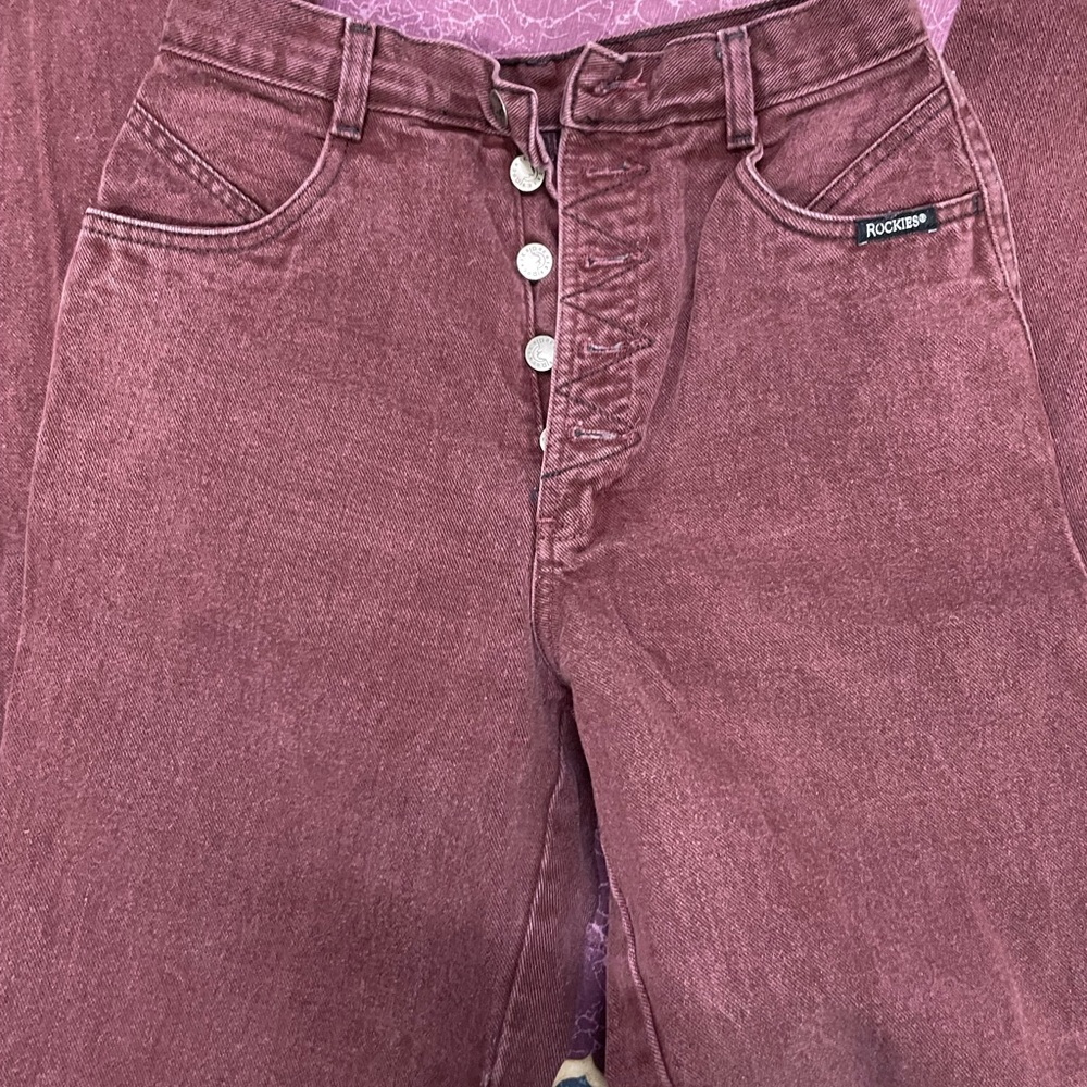 Women's High Rise Maroon Jeans